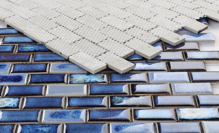 Elysium Tiles Brick Royal Blue 11.75'' x 11.75'' Mosaic Tiles