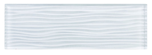 Glazzio Tiles Crystile Wave Series| 4’’ x 12’ | Bright White |Mosaic Tiles