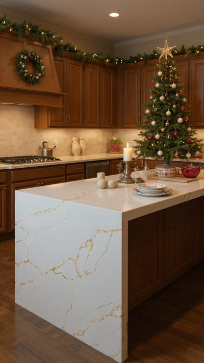LX Prefabricated Calacatte Haven|26'' x 110''| 2cm Polished Countertop