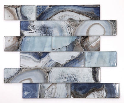 Elysium Tiles Casale Shell Blue 11.75''x 11.75'' Mosaic Tiles