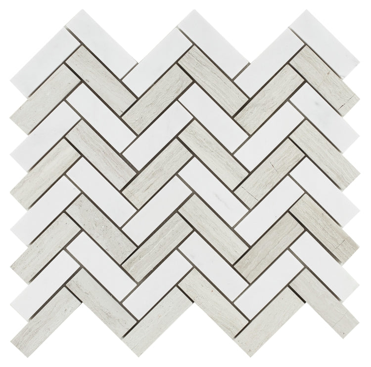 Elysium Tiles  Chevron Haisa 11'' X 12.5''Mosaic Tiles