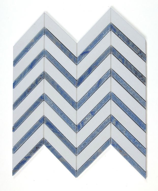 Elysium Tiles Chevron Royal Sapphire 12''x 12'' Mosaic Tiles