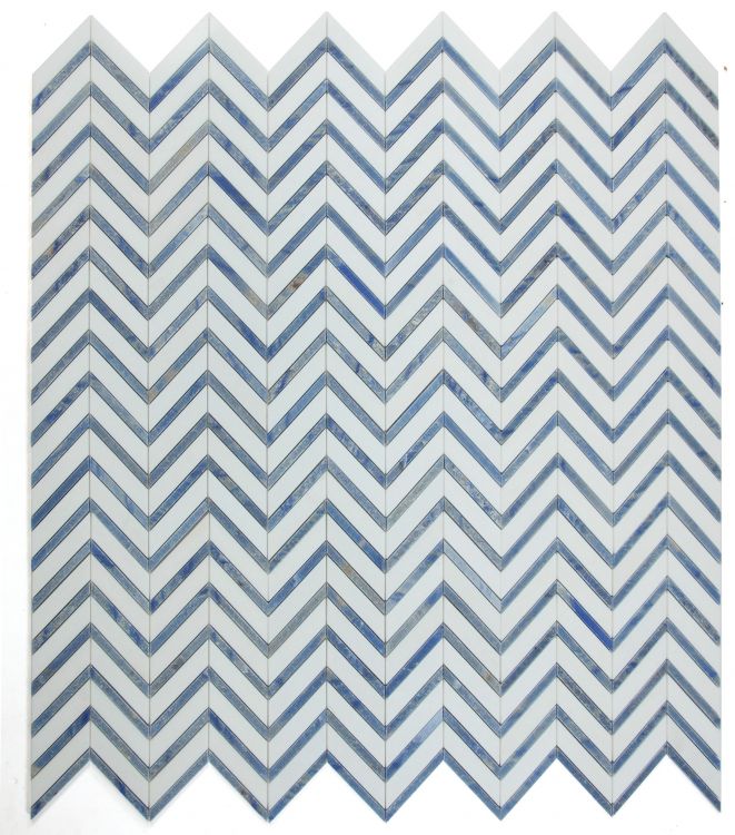 Elysium Tiles Chevron Royal Sapphire 12''x 12'' Mosaic Tiles