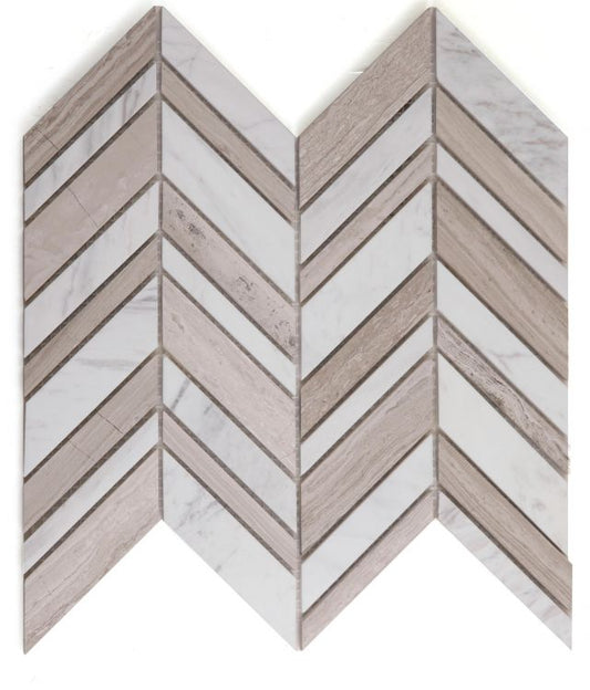 Elysium Tiles Chevron Shadow Loft 11.75'' x 12'' Mosaic Tiles