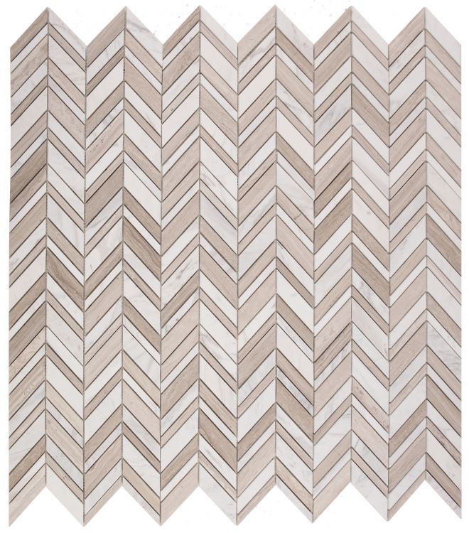 Elysium Tiles Chevron Shadow Loft 11.75'' x 12'' Mosaic Tiles