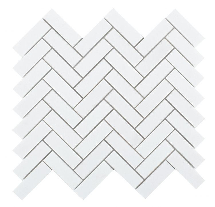 Elysium Tiles Chevron Long Thassos 11'' x 12.50''  Mosaic Tiles