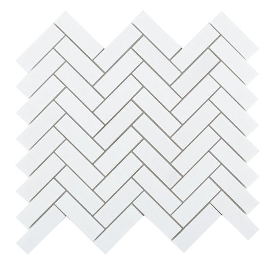 Elysium Tiles Chevron Long Thassos 11'' x 12.50''  Mosaic Tiles