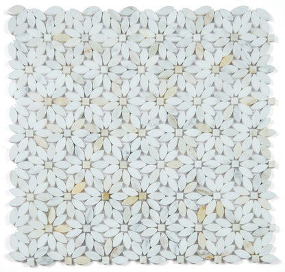 Elysium Tiles Daisy Wild Calacatta Gold 12.75''x13.25'' Mosaic Tiles