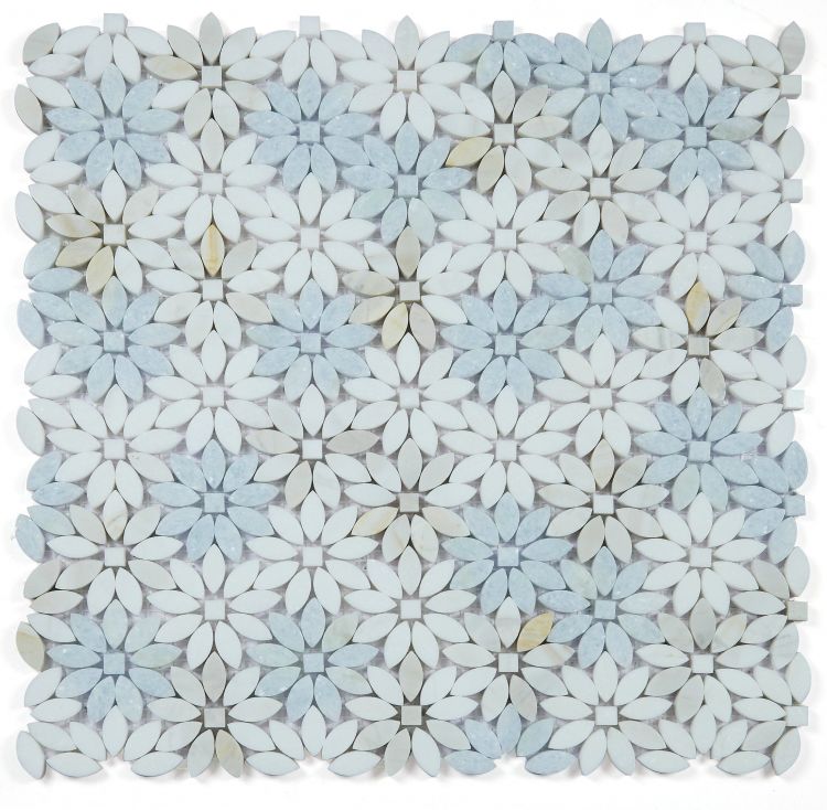 Elysium Tiles Daisy Wild Marina 12.50'' x 12.75'' Mosaic Tiles