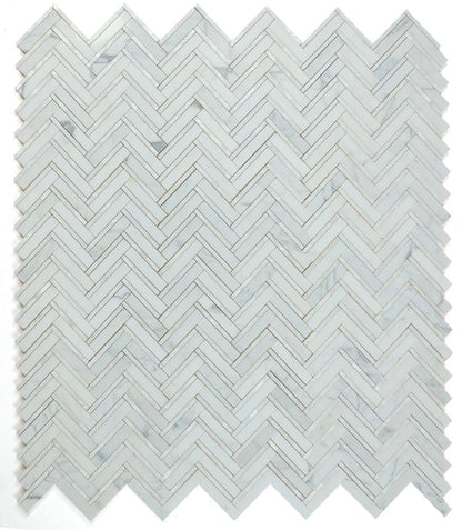 Elysium Tiles Diana Herringbone White 11''x11.75'' Mosaic Tiles