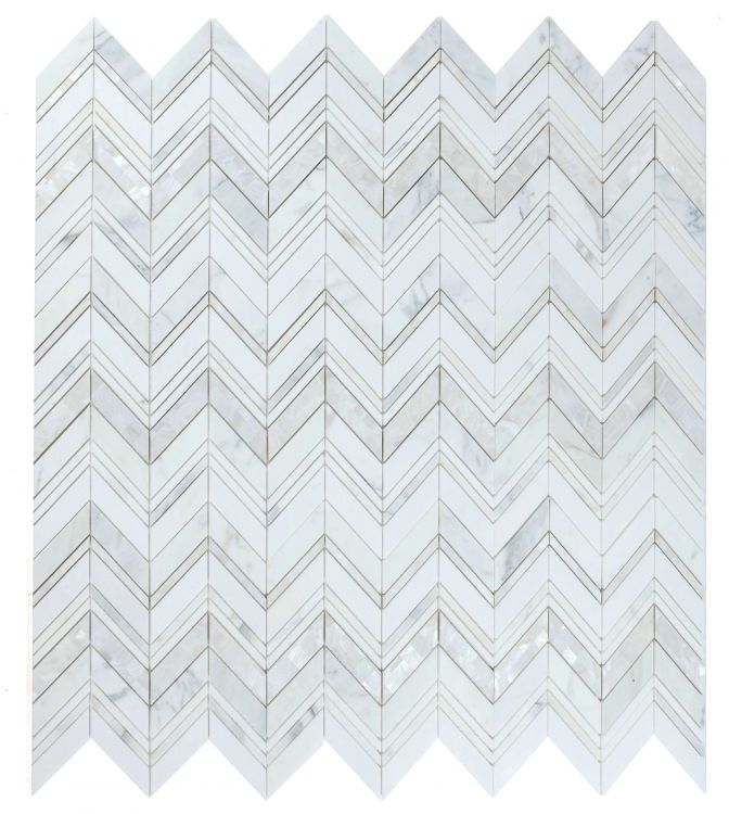 Elysium Tiles Diana Ravenna Calacatta 11.75''x12.25'' Mosaic Tiles