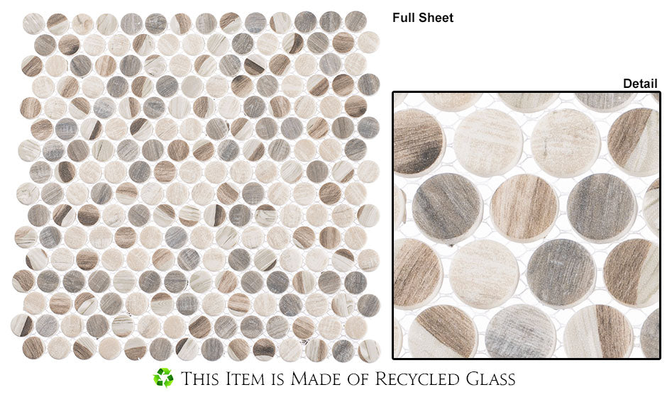 Glazzio Tiles Pixels Series|12 1/8'' x 12 1/8'' | Dotted Blend |Mosaic Tiles