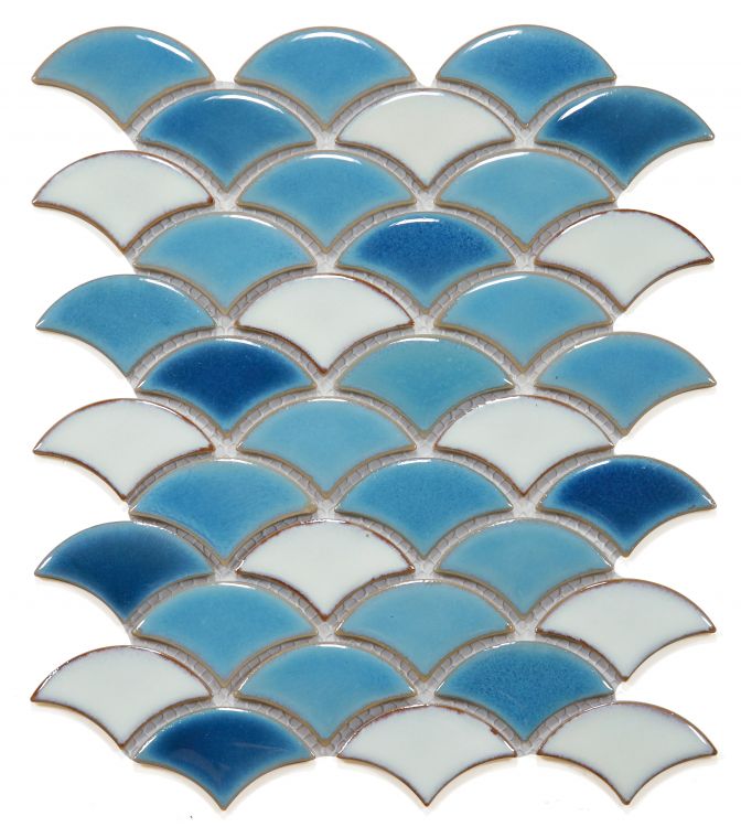 Elysium Tiles Dragon Scale Lake 9.75 x 12 Mosaic Tiles