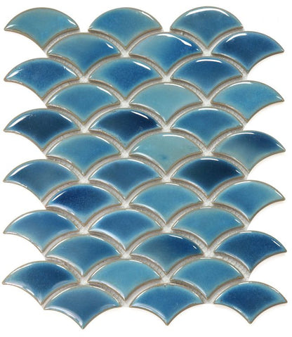 Elysium Tiles Dragon Scale Navy 9.75 x 12 Mosaic Tiles