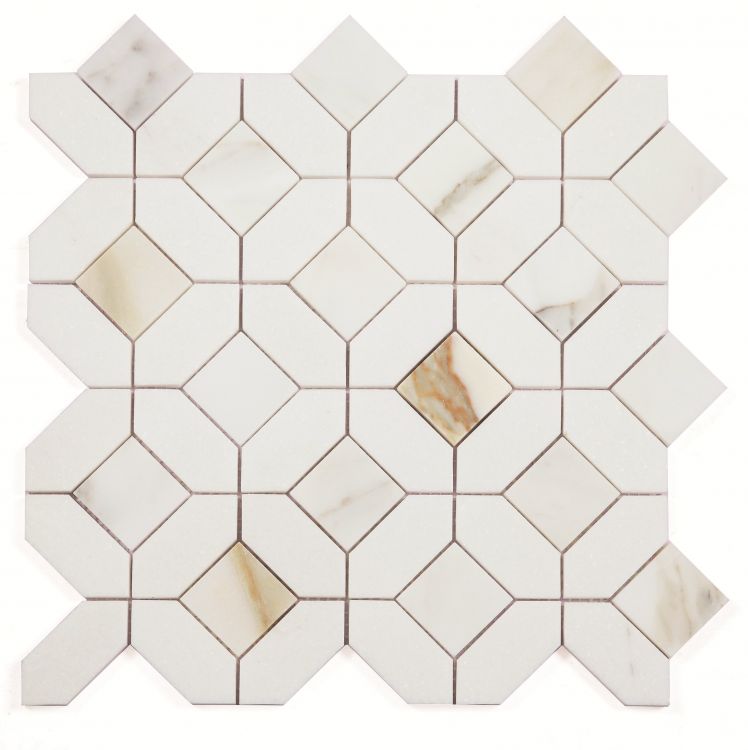 Elysium Tiles Eclipse Calacatta Gold 12.25''x 12.25'' Mosaic Tiles