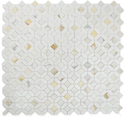 Elysium Tiles Eclipse Calacatta Gold 12.25''x 12.25'' Mosaic Tiles