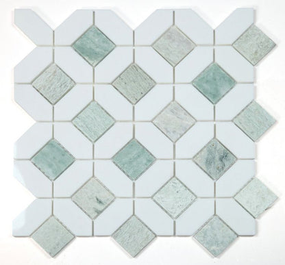 Elysium Tiles Eclipse Green 12.25''x 12.25'' Mosaic Tiles