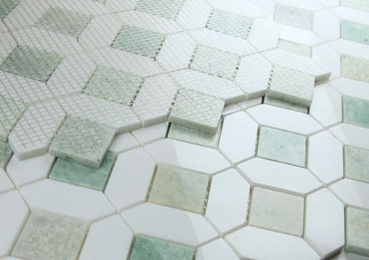 Elysium Tiles Eclipse Green 12.25''x 12.25'' Mosaic Tiles