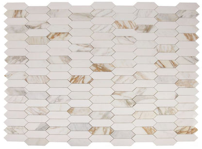 Elysium Tiles Elongated Hex Calacatta 11.75'' x 15'' Mosaic Tiles