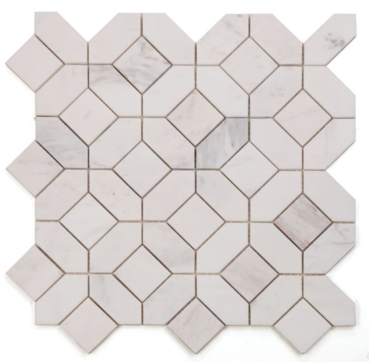 Elysium Tiles Eclipse White 12''x12'' Mosaic Tiles