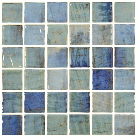 Elysium Tiles Vanguard Penta Forest Blue 12.25 x 12.25 Mosaic Tiles