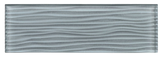 Glazzio Tiles Crystile Wave Series| 4’’ x 12’ | Gray Sky |Mosaic Tiles