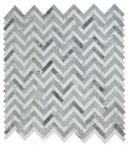 Elysium Tiles Herringbone City Grey 11.25'' x 11.25'' Mosaic Tiles