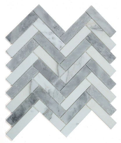 Elysium Tiles Herringbone City Grey 11.25'' x 11.25'' Mosaic Tiles