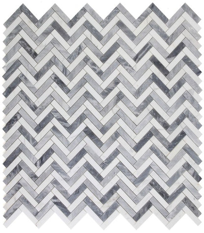 Elysium Tiles Herringbone Dusk 11.25'' x 11.25'' Mosaic Tiles