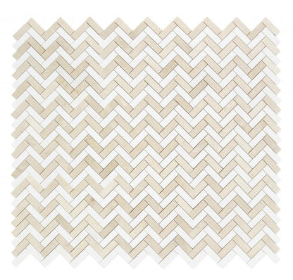 Elysium Tiles Herringbone Marfil 11''x 12.50'' Mosaic Tiles