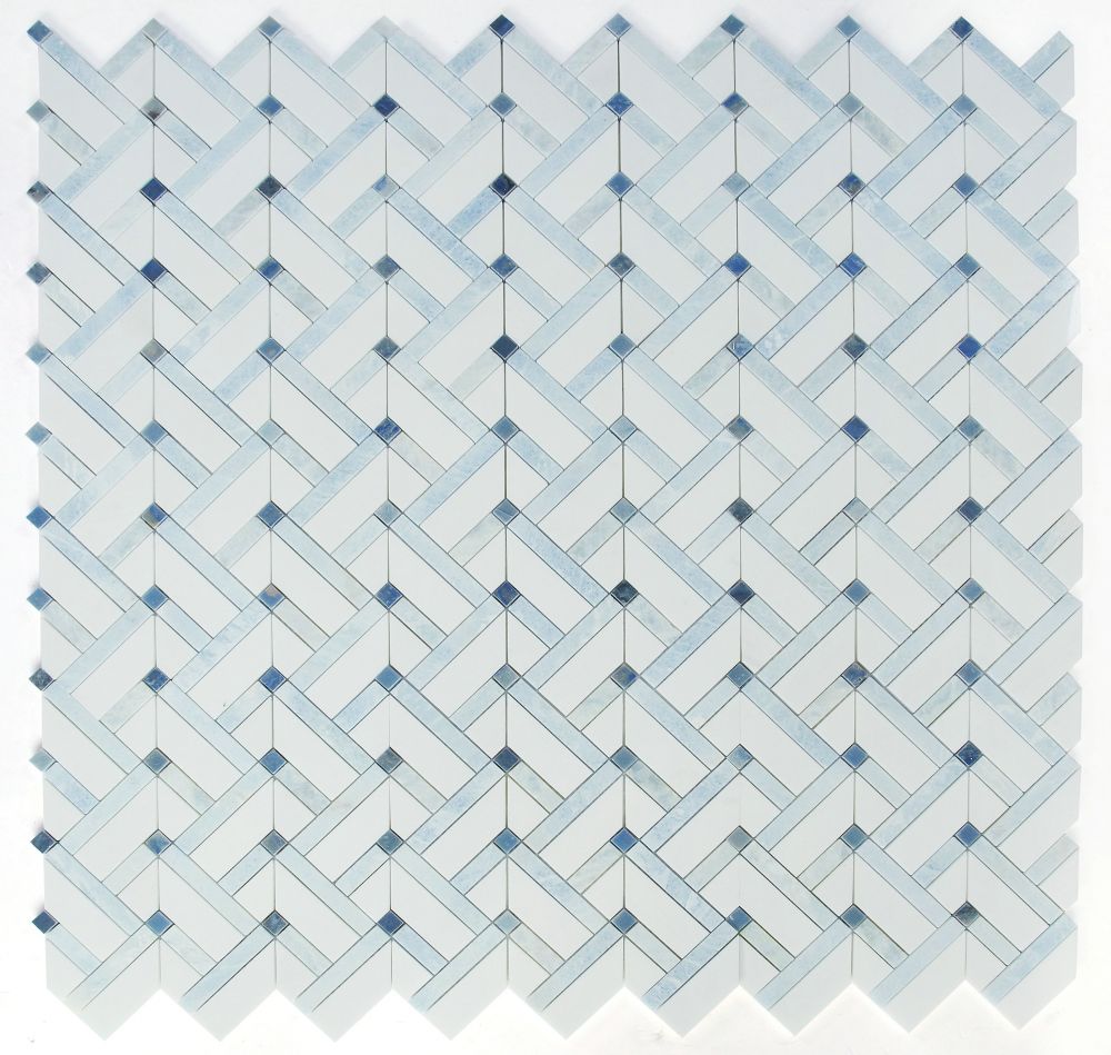 Elysium Tiles Herringbone Royal Sapphire 11.75'' x 12.25'' Mosaic Tiles