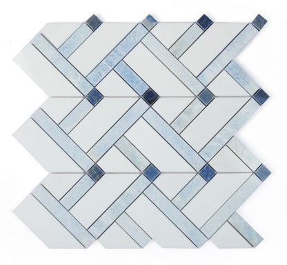 Elysium Tiles Herringbone Royal Sapphire 11.75'' x 12.25'' Mosaic Tiles