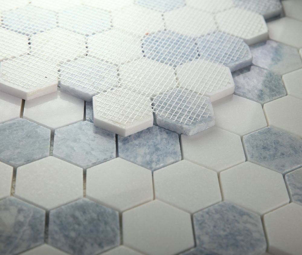 Elysium Tiles Hexagon Crystal Ocean 2''x 2''|11.75'' x 12'' Mosaic Tiles