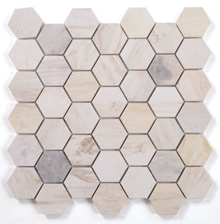 Elysium Tiles Hexagon Eura Polished Eurasian  2''x2'' | 11.75'' x 12''