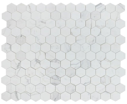 Elysium Tiles Hexagon Calacatta White Honed 3x3| 10.25''x 11.75''