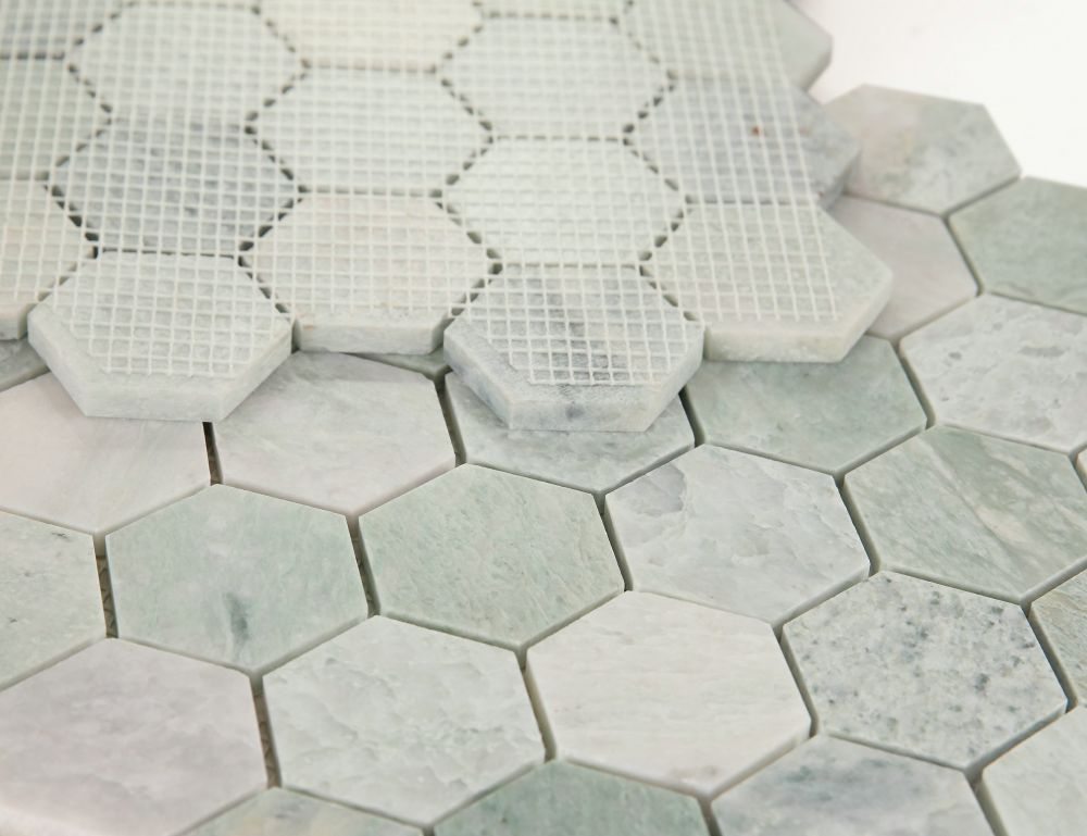 Elysium Tiles Hexagon Green 2 x 2 11.75 x 12 Mosaic Tiles