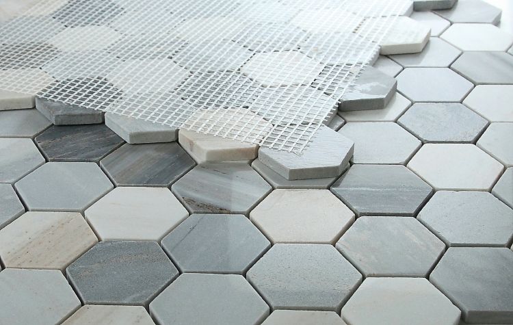 Elysium Tiles Hexagon Italian Blue 2 x 2 11.75 x 12 Mosaic Tiles