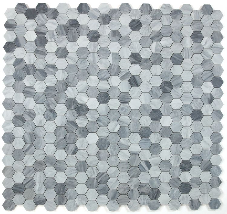 Elysium Tiles Hexagon Mix Grey Honed 2''x 2''|11.75''x 12'' Mosaic Tiles