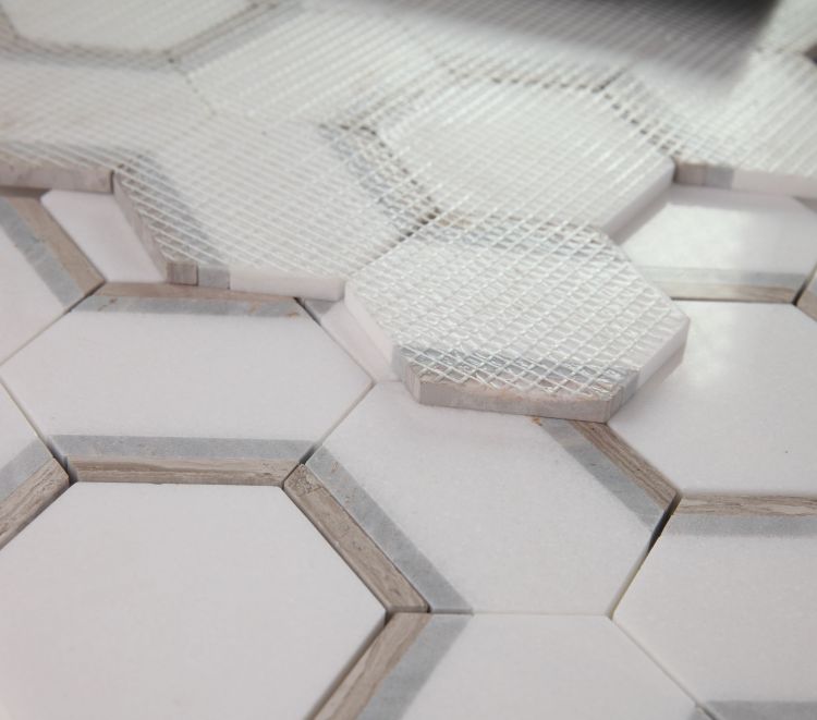 Elysium Tiles Hexagon Royal Sky 12 x 13.75 Mosaic Tiles