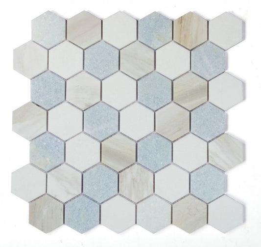 Elysium Tiles Hexagon Sky 2x2 | 11.75'' x 12''