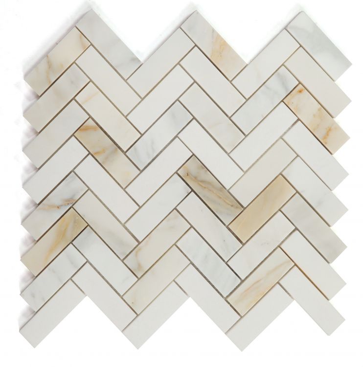 Elysium Tiles Herringbone Sunrise Honed 11'' x 12.5'' Mosaic Tiles