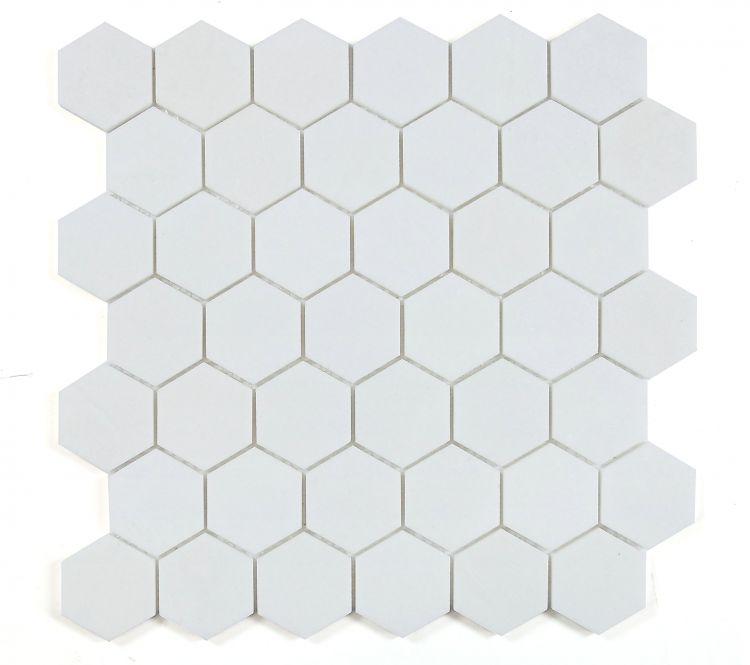 Elysium Tiles Hexagon Thassos Polished 2''x 2''|10.25''x 11.75''Mosaic Tiles