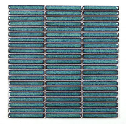 Elysium Tiles Hulu Turquoise Band 11''x 11.50'' Mosaic Tiles