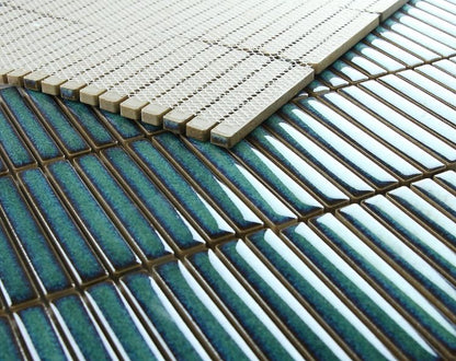 Elysium Tiles Hulu Turquoise Band 11''x 11.50'' Mosaic Tiles