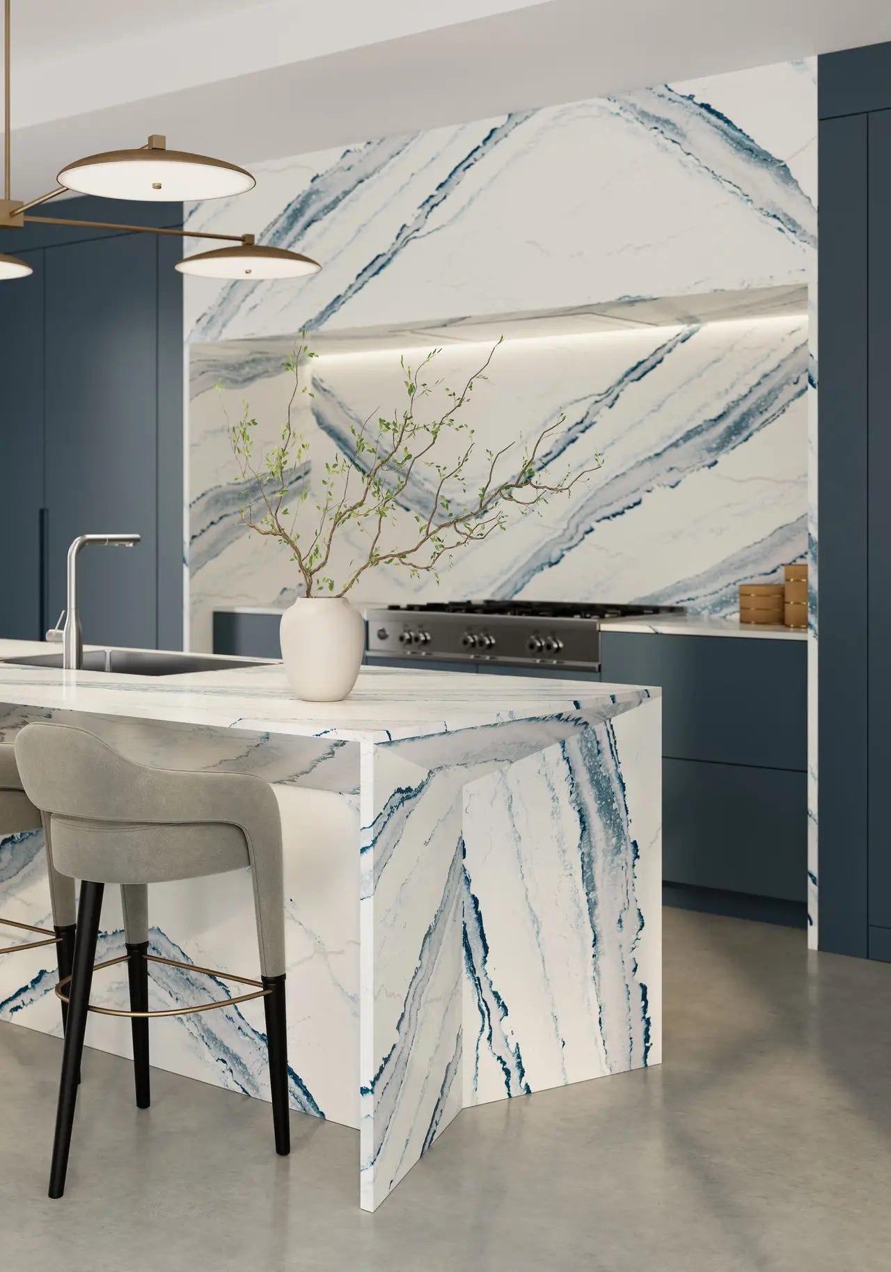 Cambria Inverness Bristol Bay 132''x 65.5'' 2 cm Polished Quartz Slab