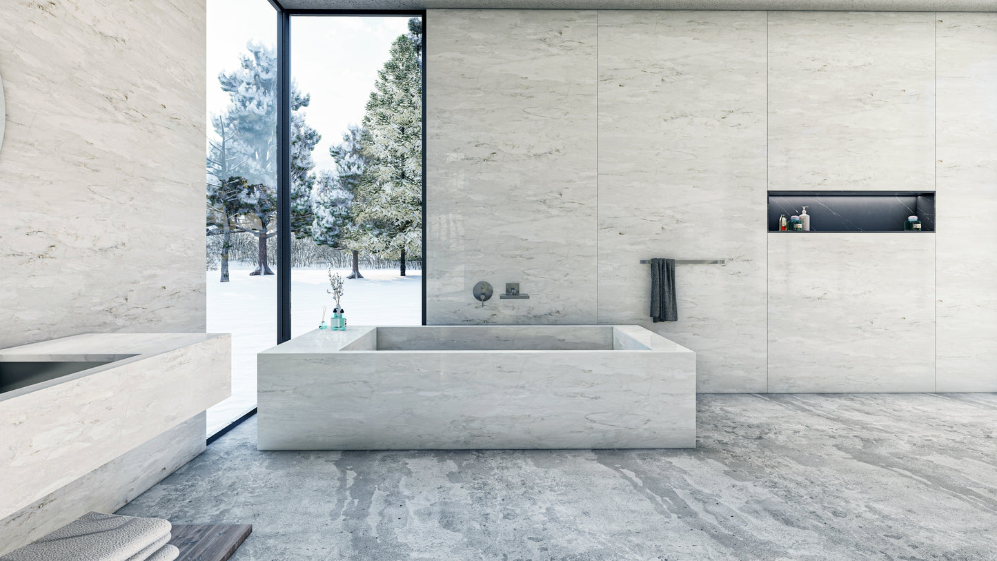 HanStone Le Blanc 130" x 65" x 2 cm" Polished Quartz Slab