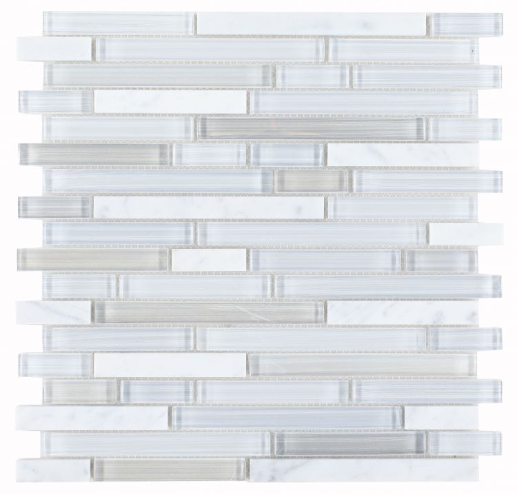 Elysium Tiles Linear Carrara Goose 11.75'' x 12'' Mosaic Tiles