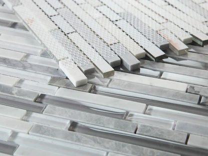 Elysium Tiles Linear Montage Grey 11.75'' x 12''  Mosaic Tiles