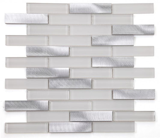 Elysium Tiles Linear Aluminum 11.75''x 11.75'' Mosaic Tiles