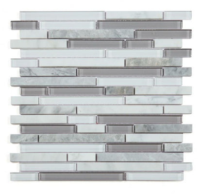 Elysium Tiles Linear Montage Grey 11.75'' x 12''  Mosaic Tiles